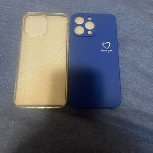 Blue and Clear Phone Case Set